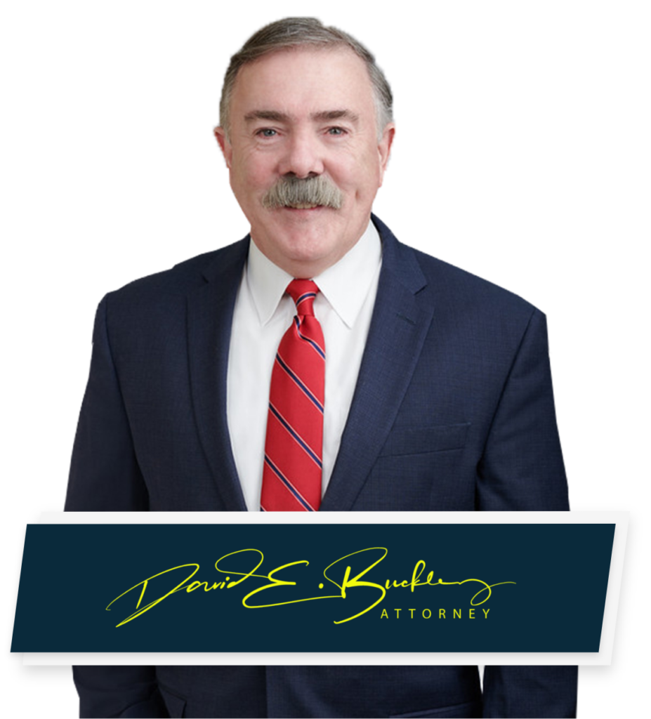 Nashua Car Accident Law Firm, Nashua Car Accident Lawyer, Attorney Buckley of Buckley Law Offices poses for headshot with signature below