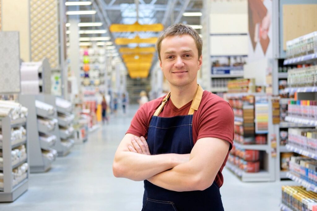 Nashua New Hampshire workplace slip and fall lawyer features photo of grocery store employee representing the workplace slip and fall workers compensation cases that happen across new hampshire each year